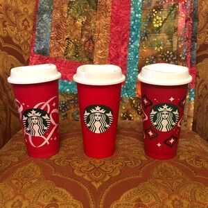 Starbucks Reusable Red Cups with Lids